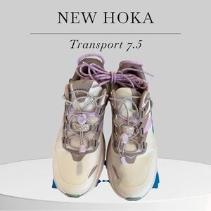 Hoka Women's Transport Sneakers - Cream and Purple